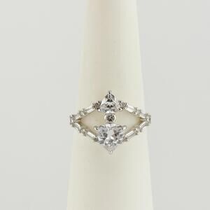 Bomb Party Ring Sz 9 RBP5488 "As it Was" Clear Cz on Rhodium  RETRO